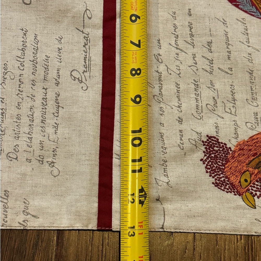 Pier 1 French Country Colorful Rooster Table Runner Embroidered Embellishments - Picture 7 of 7